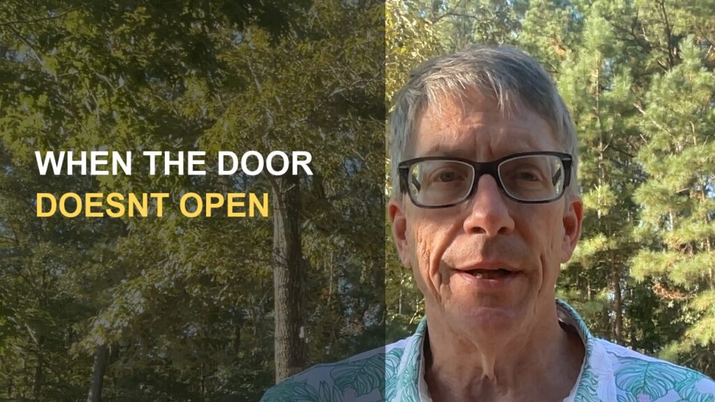 Craig Marvin Johnson outdoors beside the title When the Door Doesn't Open